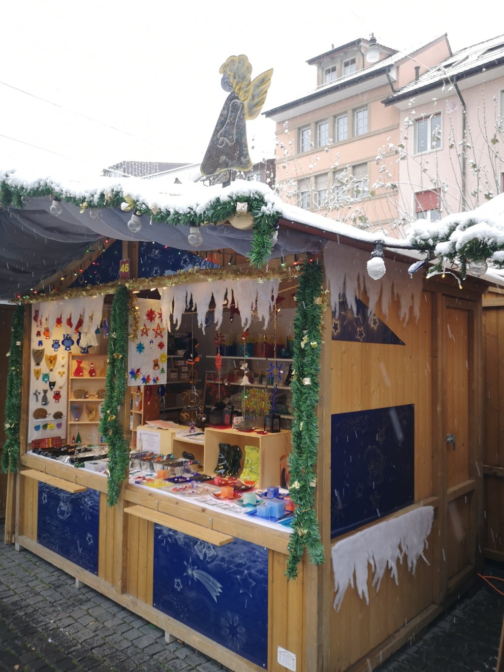 Weihnachtmarkt Winterthur, Glassterne, Glasengel